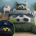 Fotbal, Fluo, set lenjerie de pat single, 160-200 cm