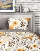 Gusto, Crizantema, set lenjerie de pat single, din bumbac, 140-200 cm