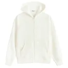 Hanorac oversize alb cu fermoar NOWEAR