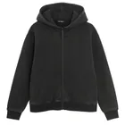 Hanorac oversize negru cu fermoar NOWEAR