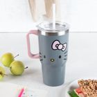 Hello Kitty, cana de baut cu pai si maner din otel, 600 ml