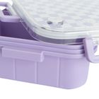 Kayokki, cutie de pranz compartimentata, 23-7-17 cm, 1200 ml, carouri, alb-violet
