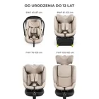 Kinderkraft, Endura Safe, 3in1, scaun auto, beige