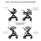 Kinderkraft, Esme, carucior multifunctional 3in1, Moonlight Grey