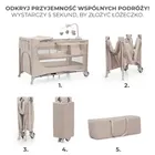 Kinderkraft, Joy 2, patut de calatori cu accesorii, 3in1, Beige