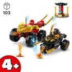 LEGO NINJAGO, Infruntarea dintre Kai in masina si Ras pe motocicleta, 71789