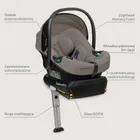 Lionelo, Astrid, i-Size, scaun auto cu baza, Beige Taupe