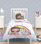 LuLuLand, Zana si unicorn, set lenjerie de pat single, 140-200 cm