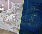 Magic Unicorn, set lenjerie de pat single, fluo, 160-200 cm