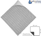 Medi Partners, Stars, patura cu doua fete cu gluga, gri, 85-85 cm