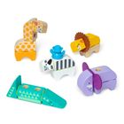 Melissa & Doug, Blockables, Animalute de safari, cuburi din lemn, 34 piese