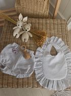 MimiNu, bloomers din muselina, gri, marime S, 0-1 ani