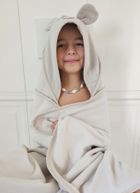 MimiNu, Junior, halat de baie cu gluga, termofrotte, 85-120 cm, crema