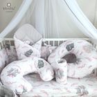 MimiNu, Lulu, cearceaf din bumbac cu elastic, roz, 60-120 cm