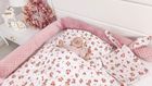 MimiNu, Rate, set lenjerie de pat single, bumbac, roz, 120-90 cm