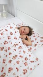 MimiNu, Ratuci, set lenjerie de pat single cu umplutura, roz, 120-90 cm