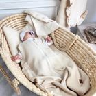 MimiNu, sac de dormit de vara cu fermoar, din muselina, bej, marime 74