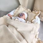 MimiNu, set: patura 60-70 cm + perna 30-40 cm, muselina, bej