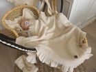 MimiNu, set: patura 75-100 cm + perna 30-40 cm, muselina, bej