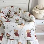 MimiNu, Ursulet pe luna, set: protectie universal pentru gondola, patut, cos de Moses + saltea + perna,