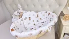 MimiNu, Ursuleti, protectie universal pentru gondola, patut, cos de Moses + saltea + perna, bej