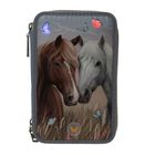 Miss Melody, penar triplu cu rechizite scolare, albastru LED