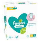Pampers Sensitive, servetele umede, 15 pachete de 80 servetele, 1200 buc.