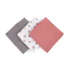 Petite&Mars, Moussy Rose Rainbows, set de scutece din muselina de bambus, 68-68 cm, 3 buc.