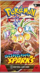 Pokemon TCG: Scarlet & Violet, Surging Sparks, Booster, joc de carti, add-on, 1 buc.