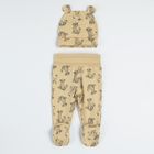 Set pentru baieti, Caciula, Body cu maneca lunga, Pijama tip salopeta, mix de culori, imprimeu Lion King