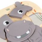 Smiki, Hipopotam, puzzle din lemn, 5 elemente