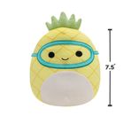 Squishmallows, Maui Pineapple w Scuba Mask, jucarie de plus, 19 cm