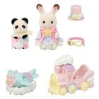Sylvanian Families, Amusement Park Ride Set - Plain & Train, set de joaca cu figurine, 5819