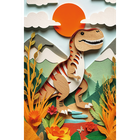 Trefl, 40 Years, Paper Art: Dinozaur, puzzle, 160 piese