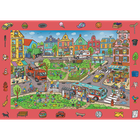 Trefl, familia Treflik, Spy Guy, Happy town + City, puzzle de observatie, 2-100 piese, set promotional