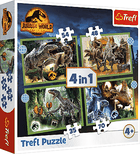 Trefl, Jurassic Park, Dinozaurii amenintatori, puzzle 4 in 1, 207 elemente