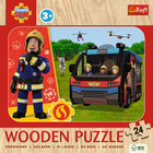 Trefl, Pompierul Sam, puzzle din lemn, 24 piese