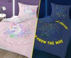 Unicorn Fluo, set lenjerie de pat single, 160-200 cm