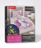 Unicorn, Fluo, set lenjerie de pat, single, 160-200 cm