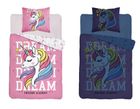 Unicorn, set lenjerie de pat single, fluo, 160-200 cm