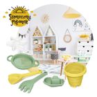 Wader, set de nisip, castel, Dimineata insorita