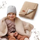 BabyOno, Paturica de iarna pentru bebelusi, bumbac + captuseala sherpa, bej, 75-100 cm
