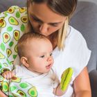 BabyOno, scutece de infasat muselina cu zornaitoare, din bambus, avocado