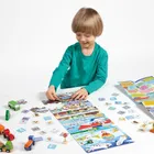 Banana Panda, Puzzle + Transport, set de puzzle-uri, pentru varsta de 4+, 60 piese de puzzle, 32 placute suplimentare