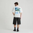 Bermude din denim cu croiala baggy unisex NOWEAR