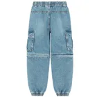 Cool Club, Blugi pentru baieti, croiala jogger, picioare detasabile, albastru