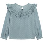 Cool Club, Bluza cu maneca lunga pentru fete, albastru deschis, cu volane