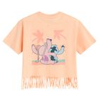 Cool Club, Bluza cu maneca scurta pentru fete, portocaliu, imprimeu Lilo si Stitch