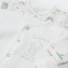 Cool Club, Bluza cu nasturi pentru bebelusi, bumbac organic, ecru, imprimeu Dumbo, set 2 buc.