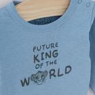 Cool Club, Body cu maneca lunga pentru baieti, ecru, albastru, verde, imprimeu Lion King, set 3 buc.